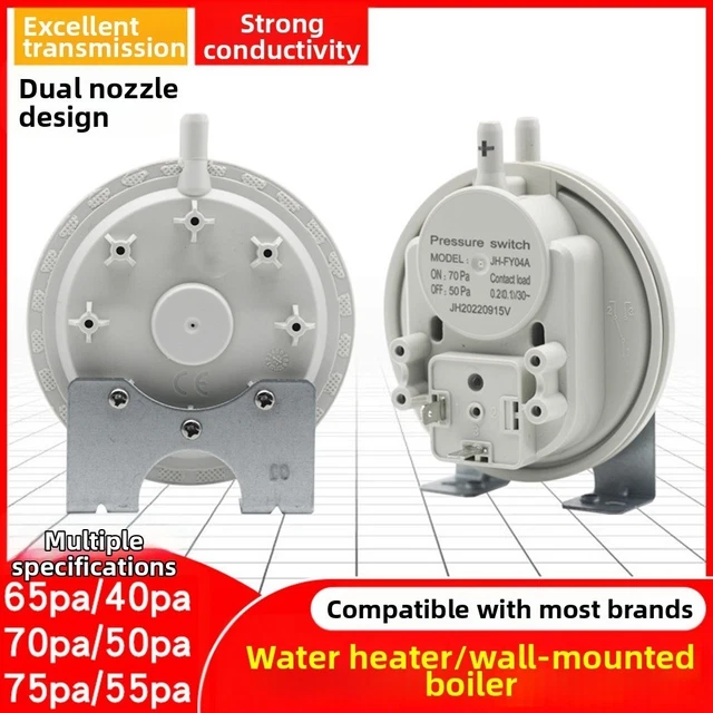 Pressostat D'Air 20/40Pa NS2 - Marque DIFF, Référence 150312, Pour Chaudière Ou Ventilation