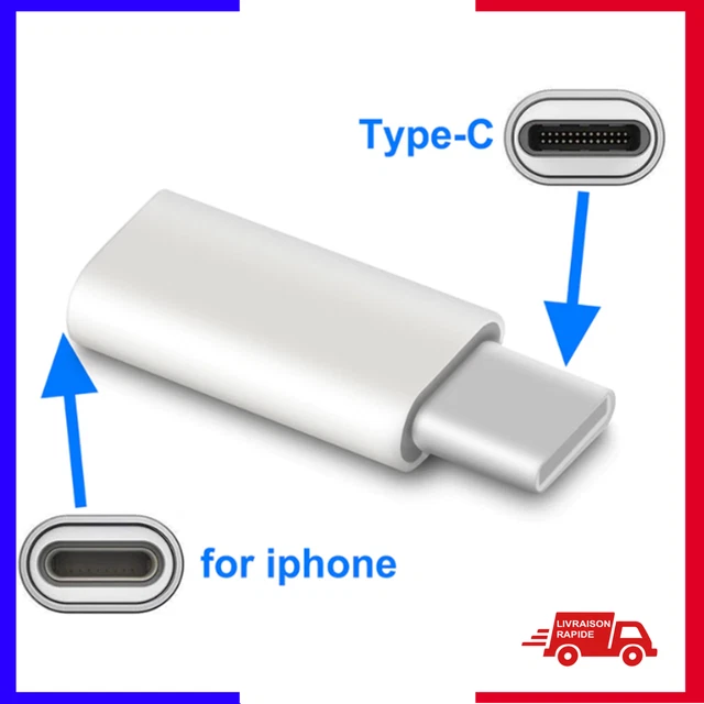 Adaptateur De Charge USB-C Vers Lightning (iOS) - Compatible IPhone 8 Et Plus - Longueur 3 Cm - Neuf