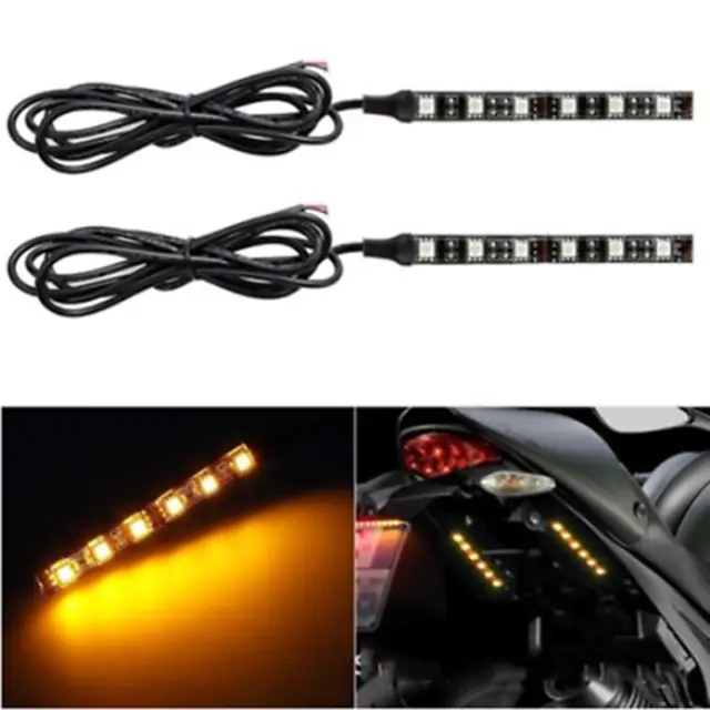 Pair  Amber 9SMD LED Motorcycle Turn Signal/Tail/Running / Marker Light Decor