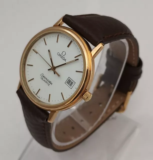 GREAT CONDITION MAN S 1982 OMEGA SEAMASTER Quartz Cal 1420 Gold