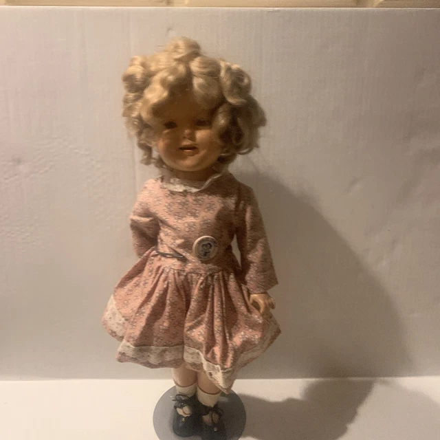 Vintage Shirley Temple 22" Composition Doll Dress 1930's w pin
