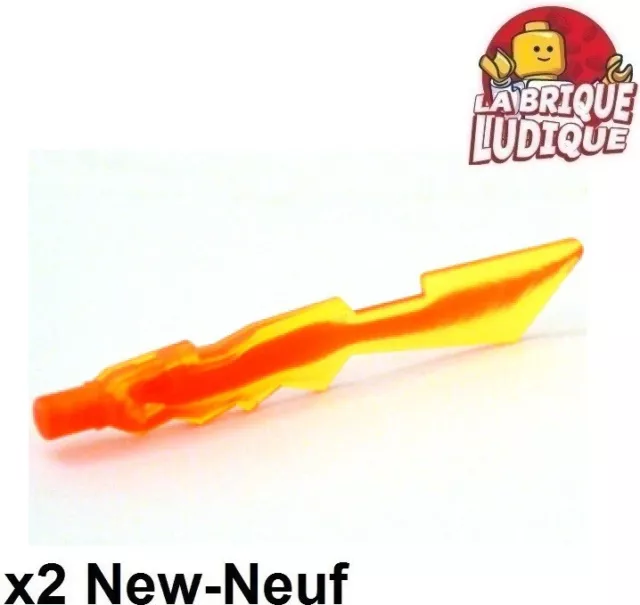 Lego 2x minifig arme weapon Sword épée lame flamme Jagged Edges 11439pb03 NEUF