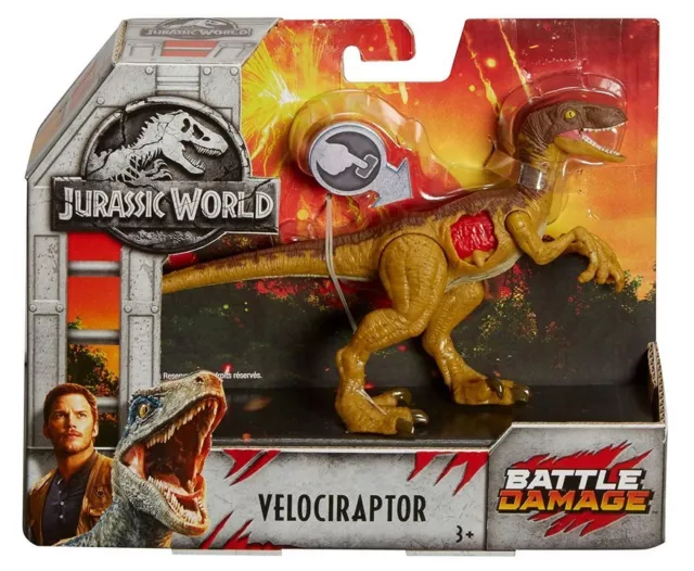 Jurassic World Bataille Dégat (2017) Mattel Vélociraptor Dinosaure Jouet Figure