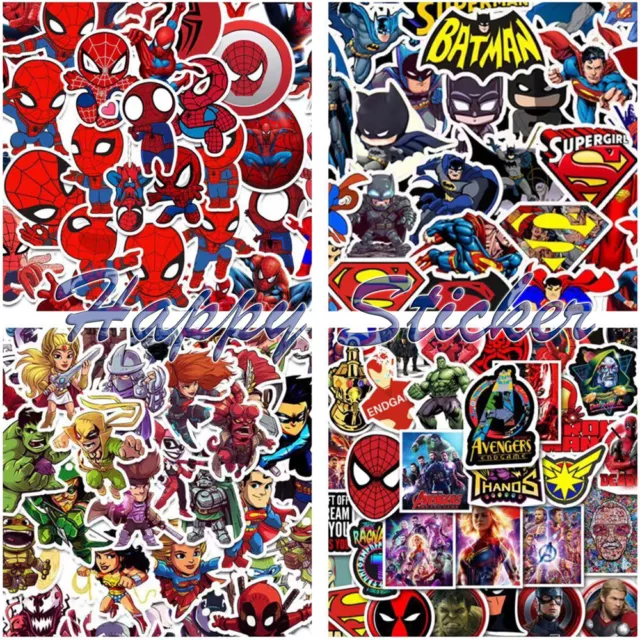 Boys Kids Stickers Superheroe Spiderman Ironman Batman Skateboard Laptop