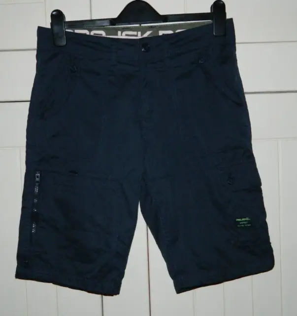 Projek Raw Men's Navy Cotton Blend Cargo Shorts Size 30 Waist