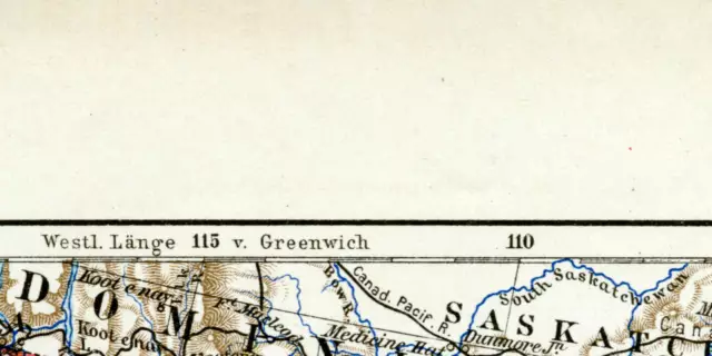 Vereinigte Staaten Westliches Blatt historische Landkarte Lithographie ca. 1908 3