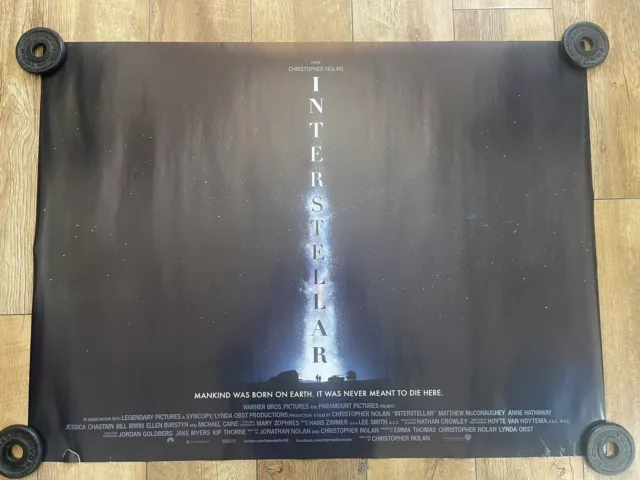 Interstellar Original Cinema Quad Poster 40x30 UK Quad Nolan RARE Movie Poster