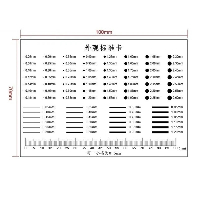 Appearance Card Gauge Point Film Stain Crack Contrast PET Ruler Scales Dot Line