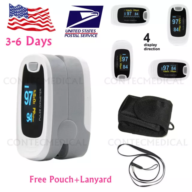 OLED Finger Pulse Oximeter Blood Oxygen Monitor SpO2 Heart Rate Tester Free Bag