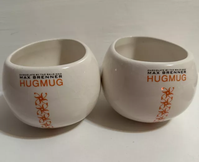 Set Of 2 Max Brenner Hugmugs Hug Mug By The Bald Man Ceramic Hot Chocolate