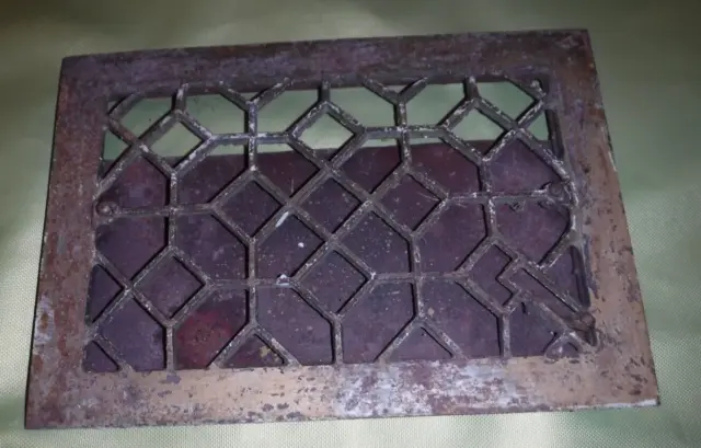 Antique Ornate Heat Register Grate ~ Vintage Decorative Cast Iron Heat Vent CAST