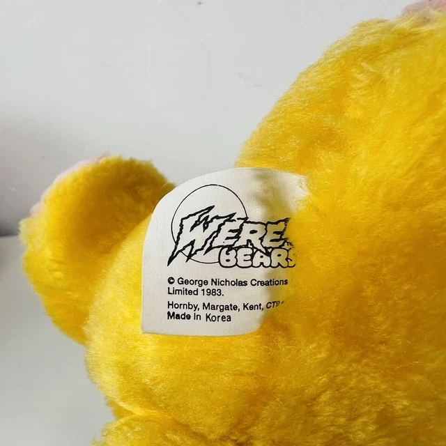 SMALL WERE BEAR Yellow “Grizzler” 1983 Hornby Soft Toy Plush Vintage