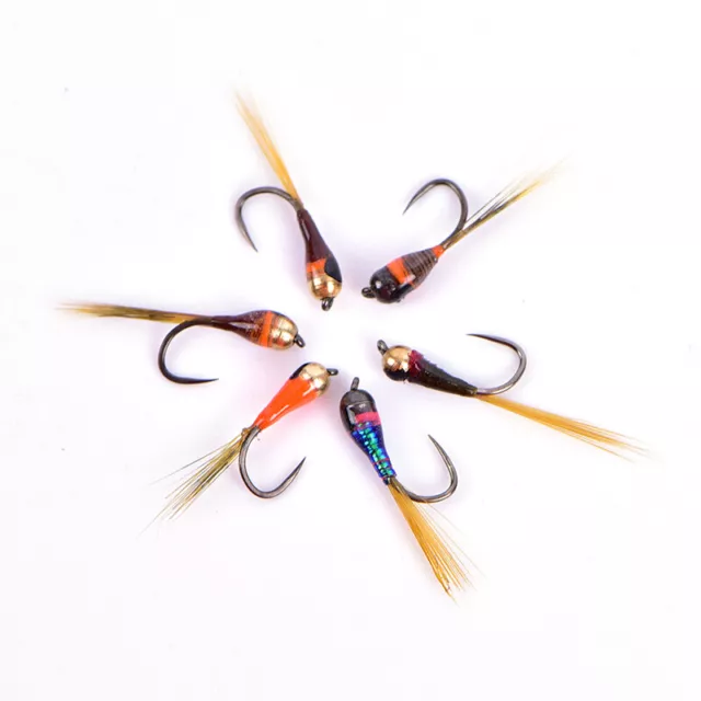 6PCS Copper Head Nymph Beadheads Fly Trout Grayling Trout Fishing Quick Sink  JW