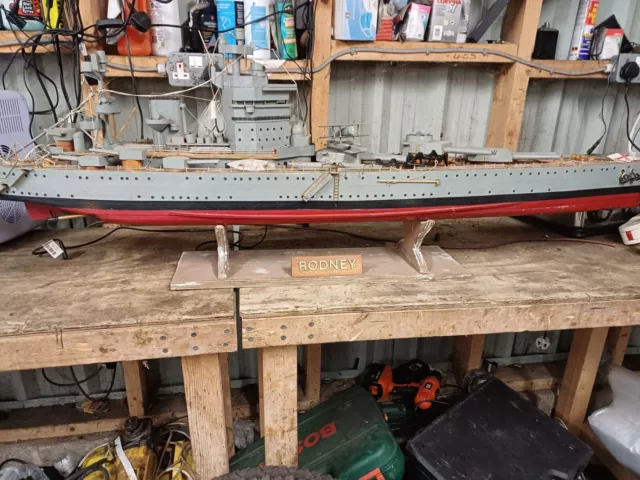 HMS Rodney large wooden model