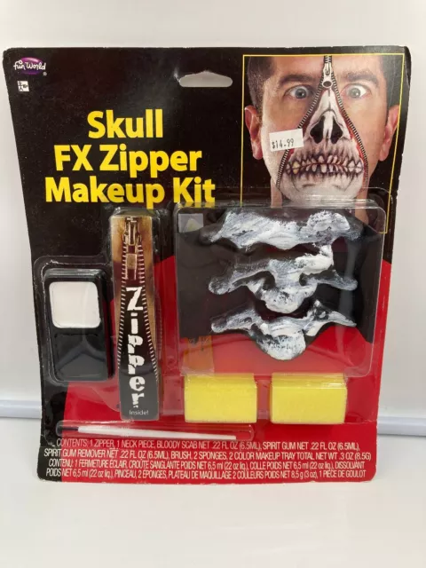 Fun World Halloween Skull FX Zipper Makeup Kit