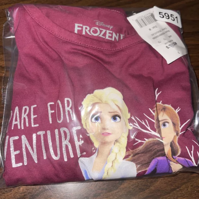 Disney's Frozen 2 Girls Lettuce Edge Graphic Tee, Size Medium, Retail $28 2