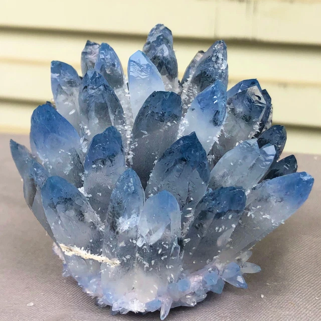 432g  New Find blue Phantom Quartz Crystal Cluster Mineral Specimen Healing