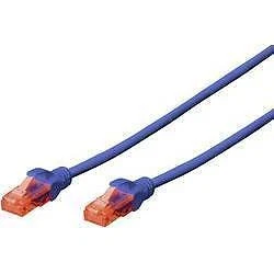 3x Patchkabel DIGITUS RJ45 U/UTP Cat6 3.00m blau Hebelschutz