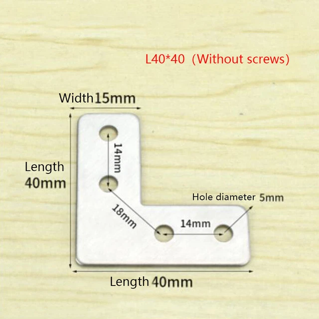 L T Shaped Stainless Steel Right Angle Corner Brace Joint Bracket Plate Support
