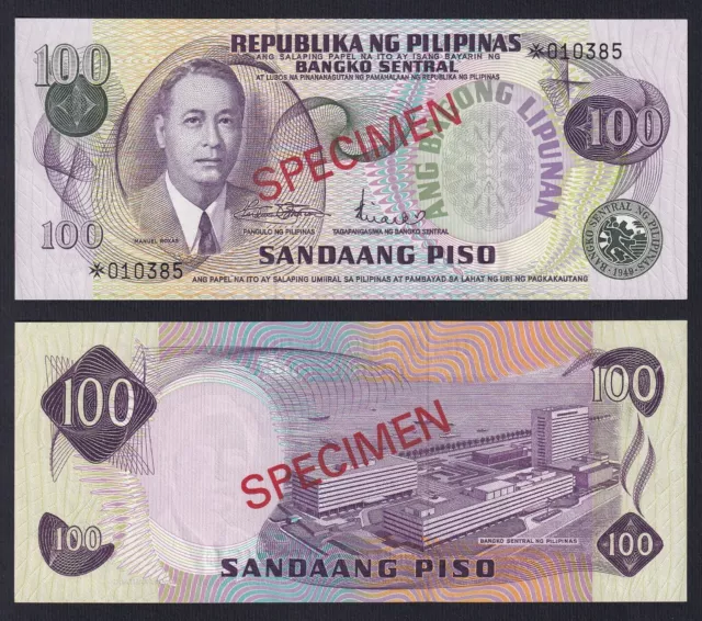 Philippines 100 Piso 1970 P 157s2 Specimen Fds / UNC L-DR