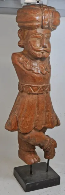 Antique Wooden Large Watchman Statue Figurine Original Old Fine Hand Carved