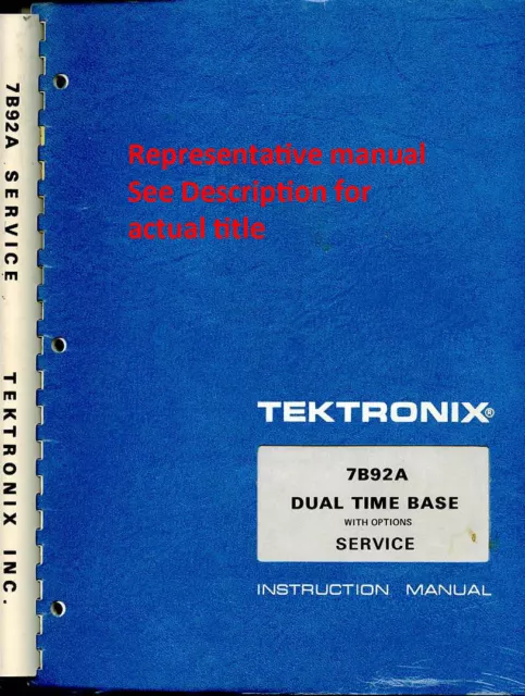 Original Tektronix Operator's Manual for the 7B53A/7B53AN Dual Time base