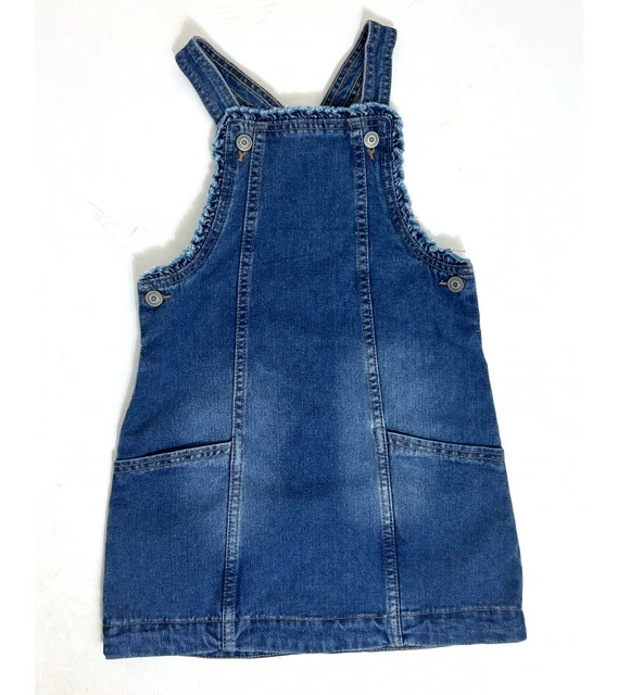 MATALAN GIRLS DENIM Leopard Pinafore Dress Age 11 Years v z8