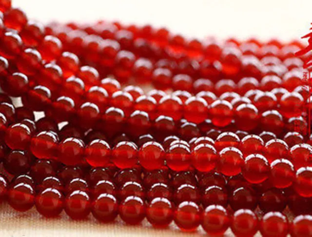 Genuine Natural 6mm Red Jade Round Gemstone Loose Beads 15 Inches Strand AAA