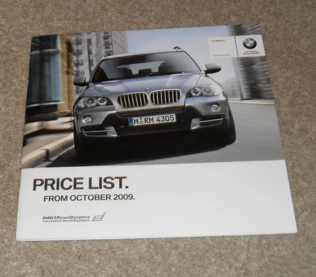 BMW X5 Price Guide Brochure 2009 - xDrive 48i 30d 35d SE & M Sport