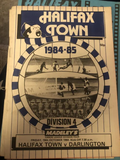 Halifax Town V Darlington 19/10/84 1984 Match Programme