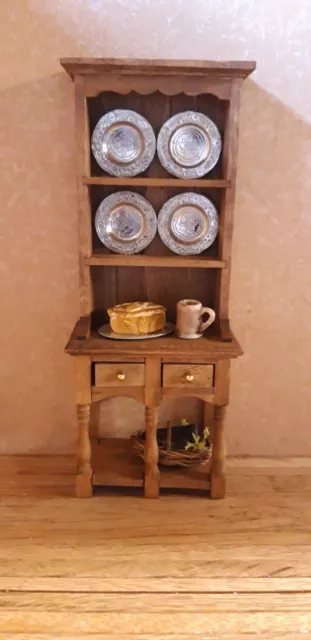 Dolls house Miniature 12th Scale, Tudor 2 Draw Dresser & Food - By Debbie