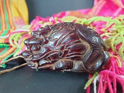 Old Japanese Carved Horn Netsuke on Cord …beautiful collection piece