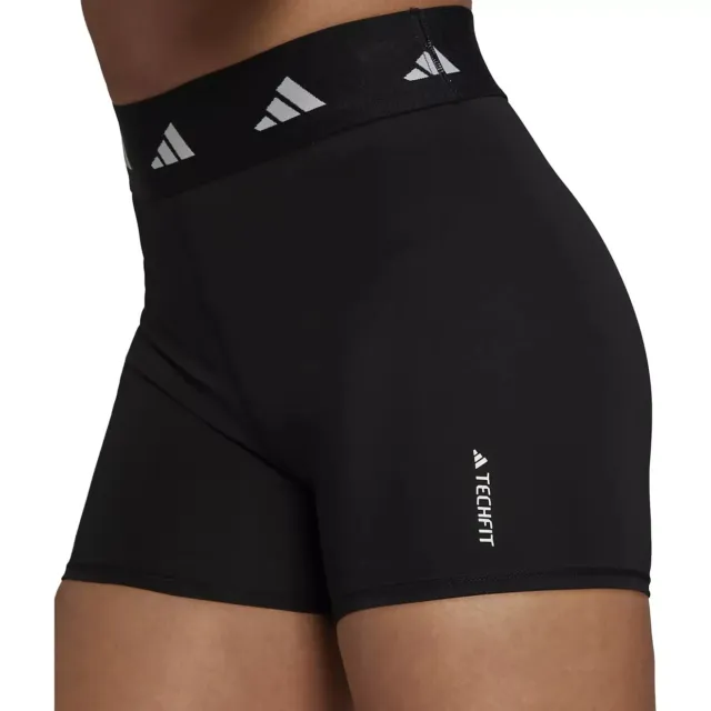 New Adidas Womens Techfit Shorts Tight Bike Shorts Black Size XS 3" Inseam