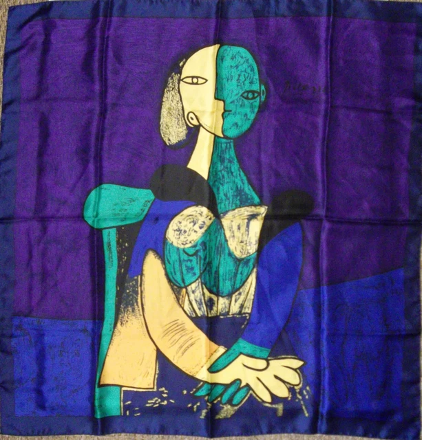 Foulard Vintage Picasso En Polyester - 86 X 88 Cm - Multicouleur - Occasion