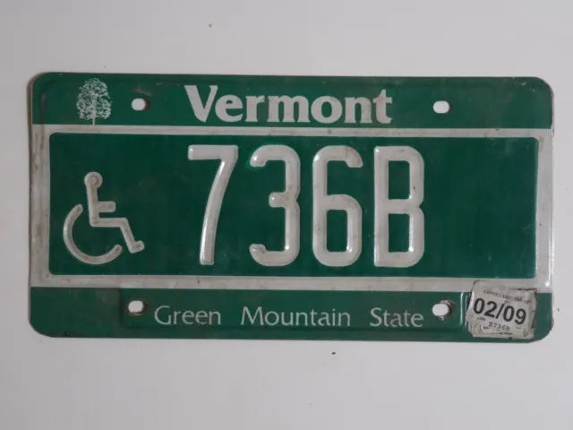 Vermont 736B License Plate / American Number Plate