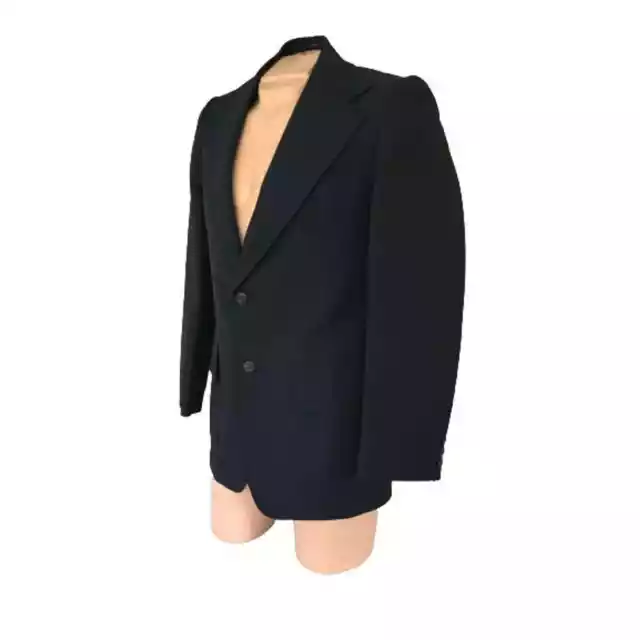 1970s Vintage Dark Blue Men's Blazer or Sport Coat