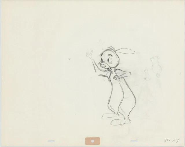 WINNIE THE POOH Rabbit Walt Disney Production Animation Cel Drawing ...