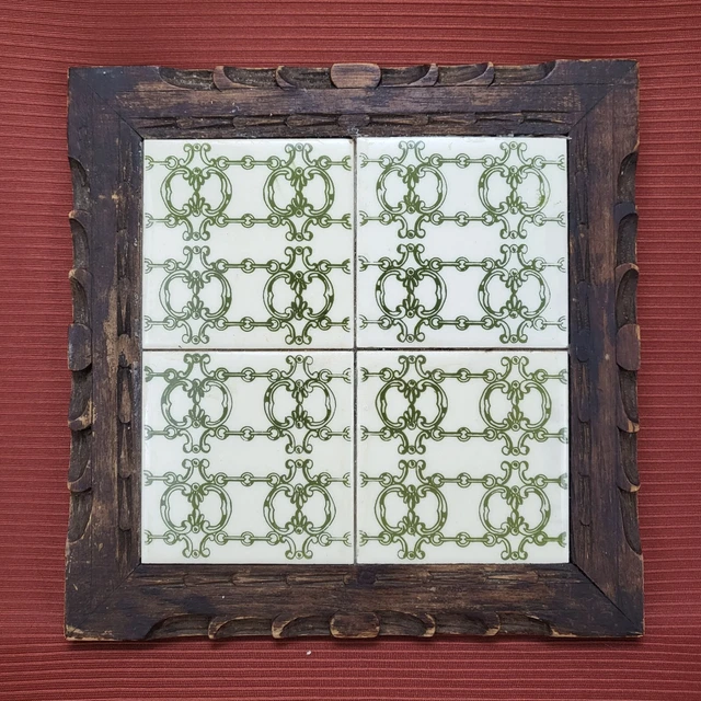 Vintage Orion Monterrey Mexico Hand Carved Tile Plaque Trivet
