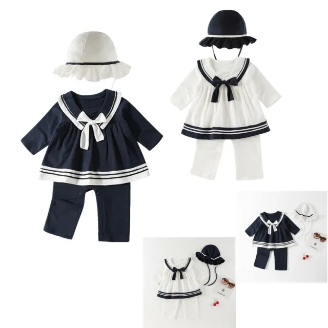 Abiti per bambine con pagliaccio + cappello tuta alla moda neonato bambino set elegante abiti casual