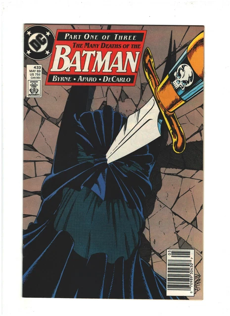 Batman #433 VF+ 8.5 Newsstand DC Comics 1989 John Byrne Many Deaths of Batman