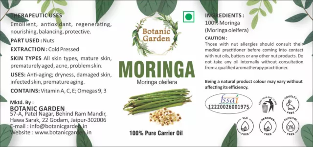 Aceite de Moringa del jardín botánico o aceite de masaje prensado en frío... 3