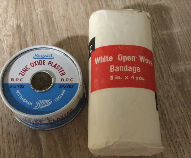 Vintage Zinc Oxide Plaster & Bandage. Boots