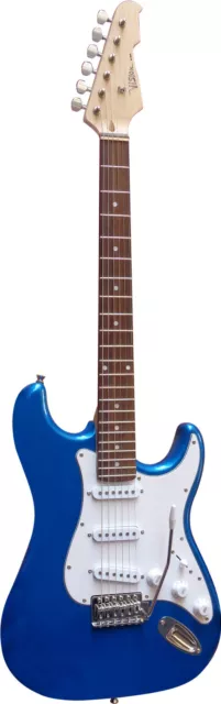 "" ELEKTOGITARRE - E-GITARRE - BLAU-METALLIC "" WEIßER PICKUP - TREMOLO - ST5BL
