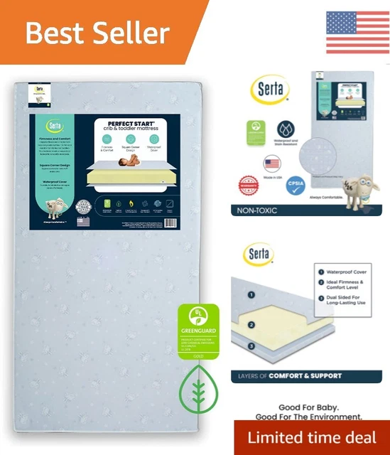 Serta Crib/Toddler Mattress - GREENGUARD Certified - 27.5x52x6 inch