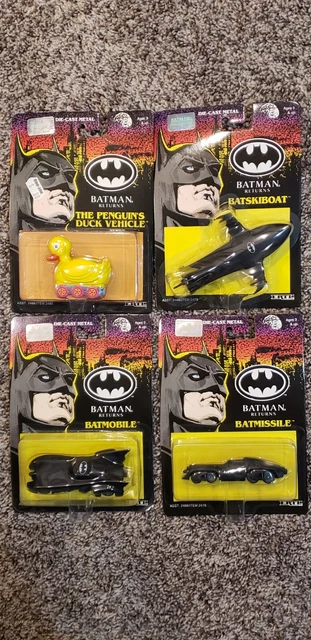 Coffret 4 Véhicules Batman Le Défi - ERTL Métal - Batmobile, Batskiboat