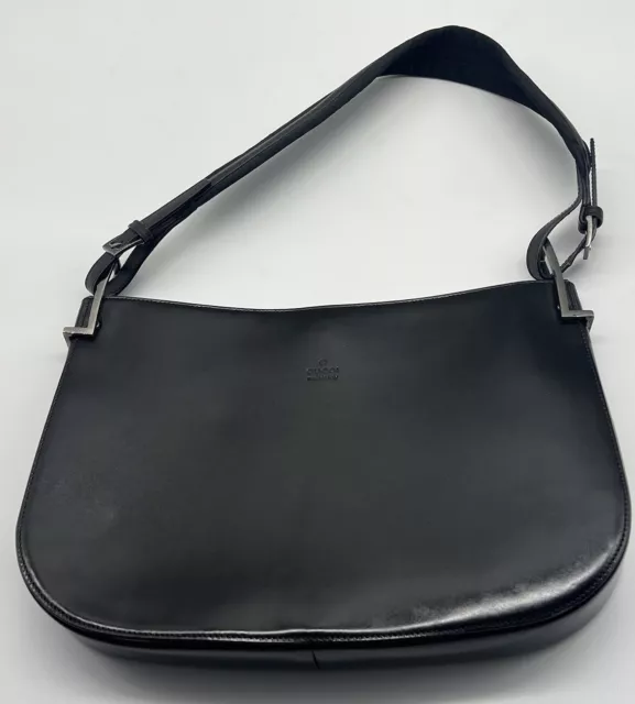 Gucci Handbag Leather Black Authentic