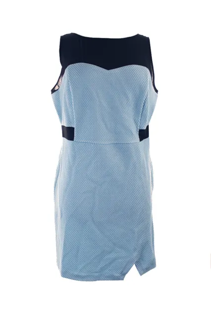 Kensie New Topaz Blue Textured Illusion Jersey Dress XL