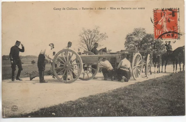 CHALONS SUR MARNE - Marne - CPA 51 - Vie MILITAIRE - le camp - Artillerie Canons