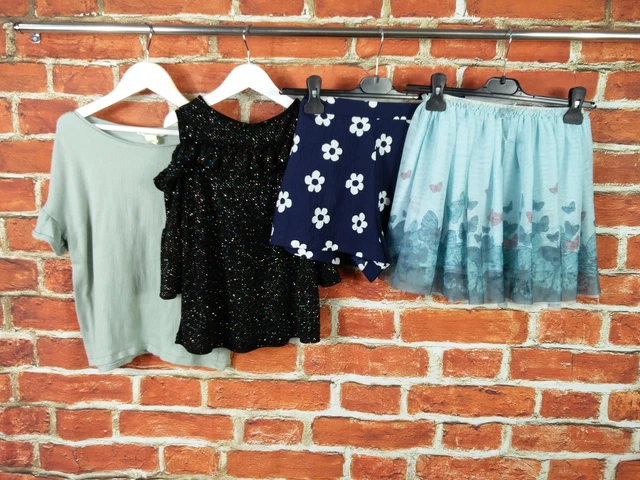 Girls Bundle Age 7-8 Years H&M Zara M&S Tops Shorts Skirt Party Sparkle 128Cm