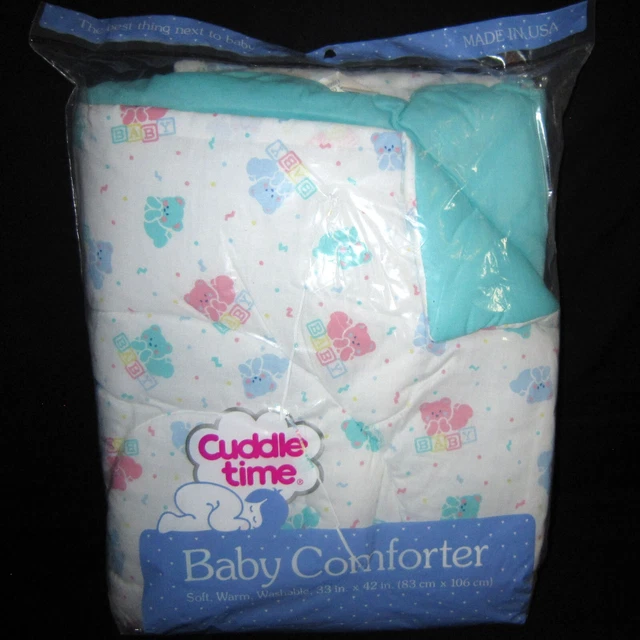 Edredón para bebé vintage Cuddletime 33"" x 42"" edredón edredón bloques de oso de peluche